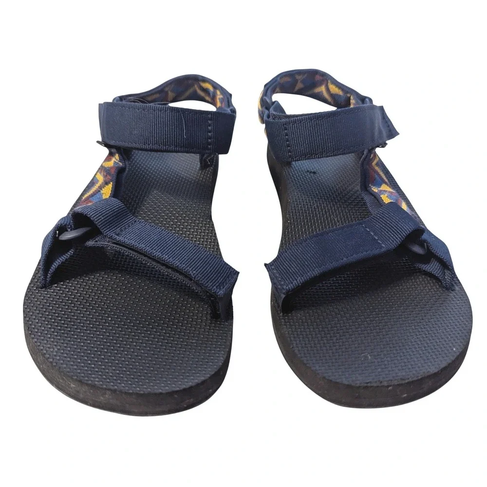 Teva Men's 9 Original Universal Blue Yellow Red Geometric Sport Sandals 1004006